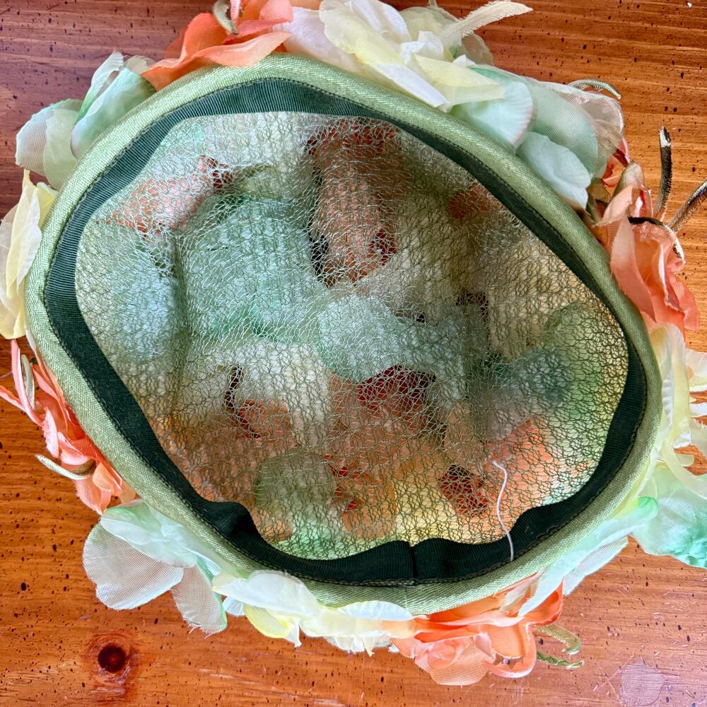 Vintage Floral Crown Hat Spring Flower Headpiece Pastel Festival Hair Accessory - Picture 3 of 4